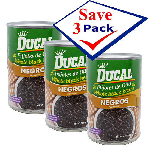 Ducal Whole Black Beans 15 oz Pack of 3